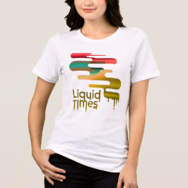 Women's "Liquid Times" 抽象的な溶けるグラフィックTシャツ トライブレンドＴシャツ