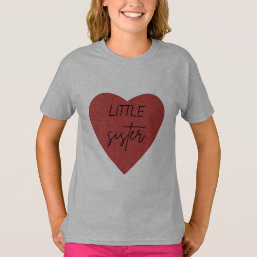 Women's Little Sister Red Heart Tee Tシャツ (正面)