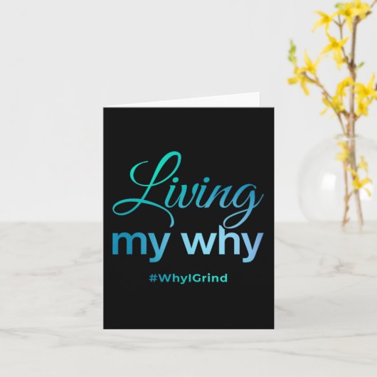 Womens Living My Why - Why I Grind - Insrational M カード (黄色い花)