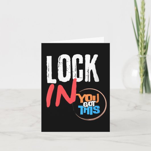 Womens Lock In You Got This Teacher Testing Motiva カード (正面)