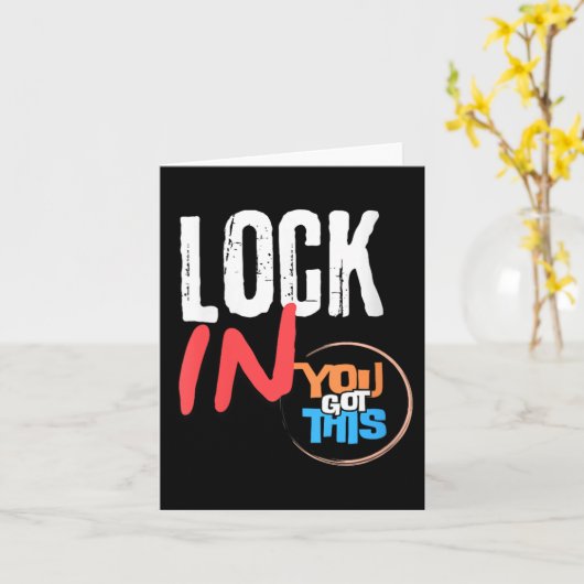 Womens Lock In You Got This Teacher Testing Motiva カード (黄色い花)