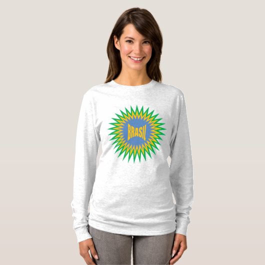 Women's Long Sleeve T-Shirt ash  SUN  BRASIL Tシャツ (正面フル)
