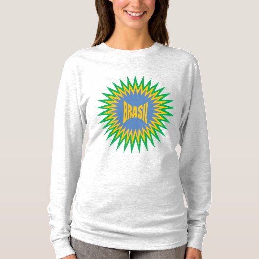 Women's Long Sleeve T-Shirt ash SUN BRASIL Tシャツ (正面)