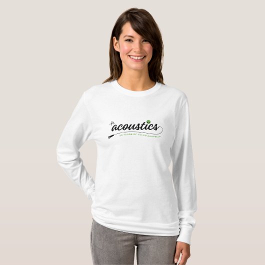 Womens long sleeve tee - クラシックAcousticsスクリプト Tシャツ (正面フル)