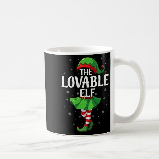 Womens Lovable Elf Christmas Girls Women Elf Squad コーヒーマグカップ (右)