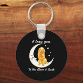 Womens Love Golden Retriever To The Moon And Back  キーホルダー (正面)