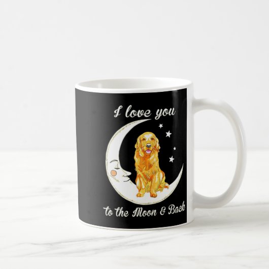 Womens Love Golden Retriever To The Moon And Back  コーヒーマグカップ (右)