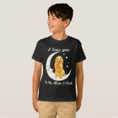 Womens Love Golden Retriever To The Moon And Back  Tシャツ (正面フル)