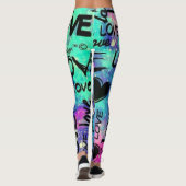 Women's Love Heart Printed Leggings レギンス (裏面)