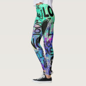 Women's Love Heart Printed Leggings レギンス (左)