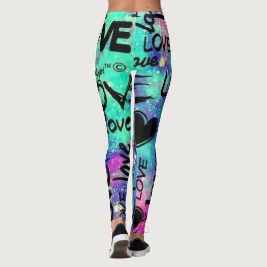 Women's Love Heart Printed Leggings レギンス (裏面)