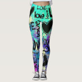 Women's Love Heart Printed Leggings レギンス (正面)