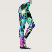 Women's Love Heart Printed Leggings レギンス (右)