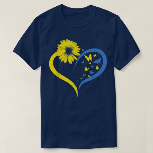 Womens Love Heart Ukraine Sunflower Ukrainian Butt Tシャツ (デザイン正面)