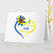 Womens Love Heart Ukraine Sunflower Ukrainian I St カード (黄色い花)
