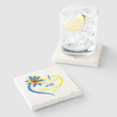 Womens Love Heart Ukraine Sunflower Ukrainian I St ストーンコースター (横)