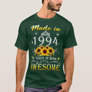 Womens Made In 1994 Sunflower 28th Bday 28 Years O Tシャツ