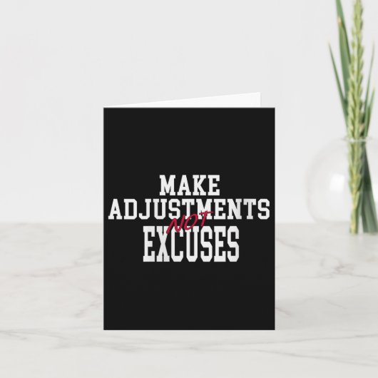 Womens Make Adjustments Not Excuses Motivational Q カード (正面)