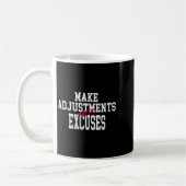Womens Make Adjustments Not Excuses Motivational Q コーヒーマグカップ (左)
