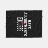 Womens Make Adjustments Not Excuses Motivational Q フリースブランケット (正面(横))
