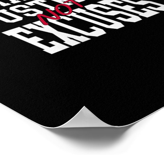 Womens Make Adjustments Not Excuses Motivational Q ポスター (角)