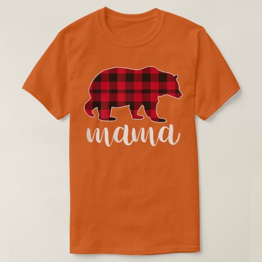 Womens Mama Bear Pajama Red Buffalo Plaid  Tシャツ (デザイン正面)