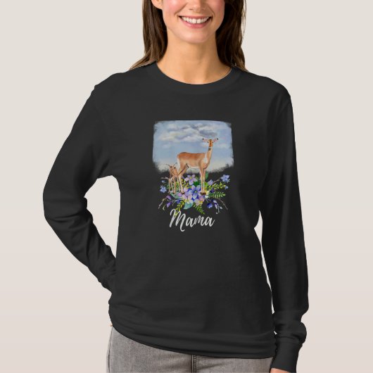Womens Mama Deer Mommy Cute Doe New Mom For Mothe Tシャツ (正面)