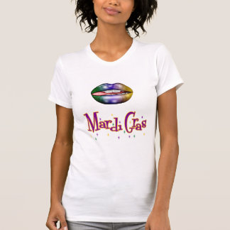 Women's Mardi Gras T-Shirt with Lips Tシャツ