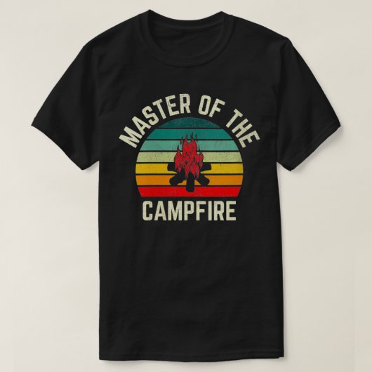 Womens Master of the CampfireヴィンテージキャンプVNec Tシャツ (デザイン正面)