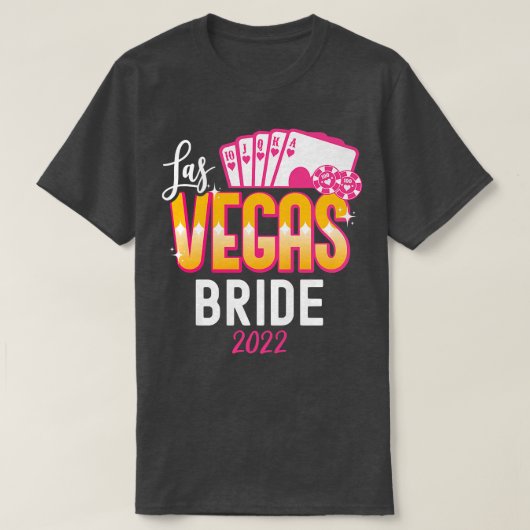 Womens Matching Las Vegas 2022の結婚花嫁とG Tシャツ (デザイン正面)