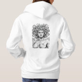Women's Medusa Gorgon Minimalist Line Art Hoodie パーカ (裏面)
