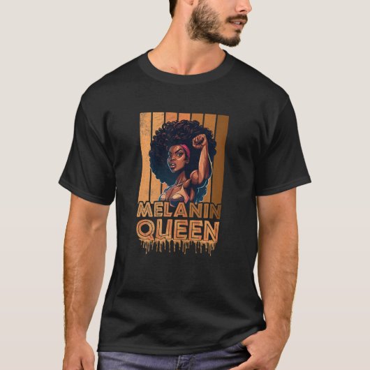 Womens Melanin Queen Quote for a Black Girl Tシャツ (正面)