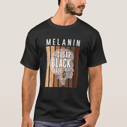 Womens Melanin Sugar Black Queen Afro African Prid Tシャツ (正面)
