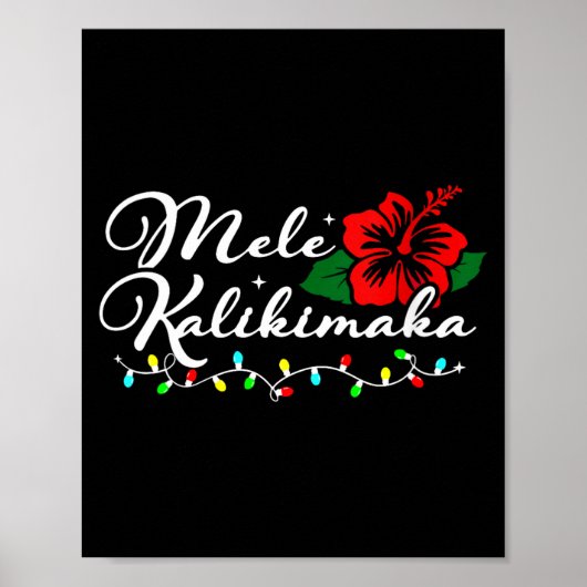 Womens Mele Kalikimaka Hibiscus Flower Hawaii Chri ポスター (正面)