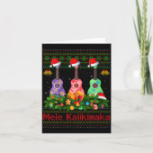 Womens Mele Kalikimaka Ukulele Guitar Ugly Xmas Sw カード (正面)