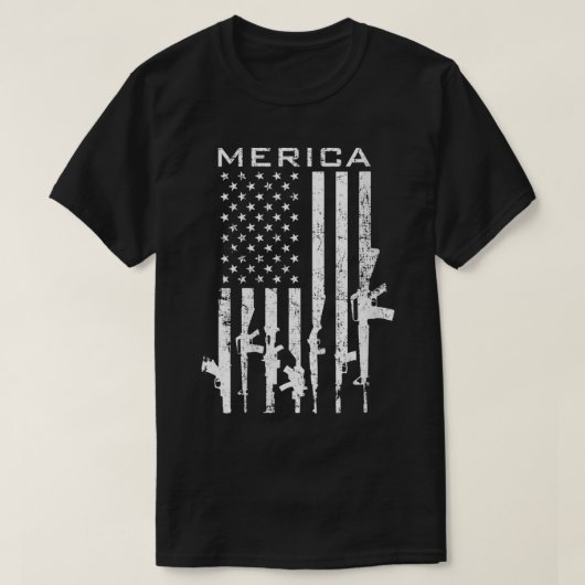 Womens MERICA USA第2補正プロおもしろいガンAm Tシャツ (デザイン正面)