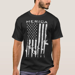 Womens MERICA USA第2補正プロおもしろいガンAm Tシャツ