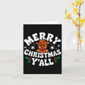 Womens Merry Christmas Yall Gingerbread Cowboy How カード (黄色い花)