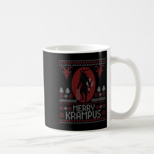 Womens Merry Krampus Horror Creepy Evil Funny Ugly コーヒーマグカップ (右)