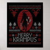 Womens Merry Krampus Horror Creepy Evil Funny Ugly ポスター (正面)