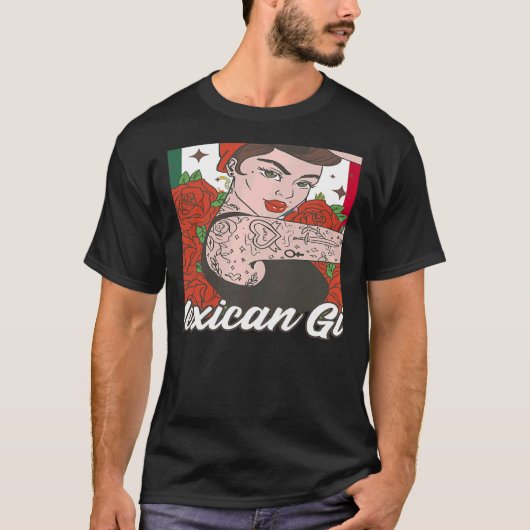 Womens Mexican Girl Mexicana Tシャツ (正面)