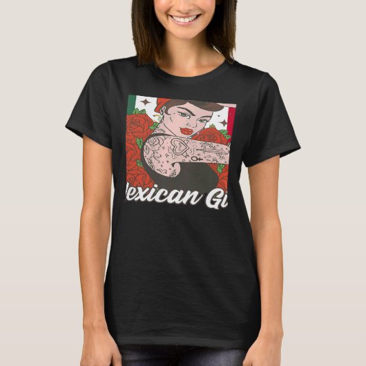 Womens Mexican Girl Mexicana Tシャツ (正面)