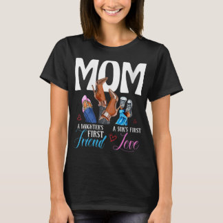 Womens Mom A Son's First Love Daughter's First Fri Tシャツ