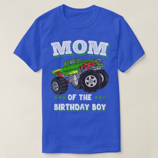 Womens Mom Of The Birthday Boy Fathers Monster Tru Tシャツ (デザイン正面)