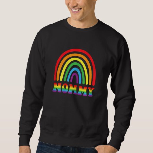 Womens MOMMY Rainbow LGBT Flag Gay Pride Month Les スウェットシャツ (正面)