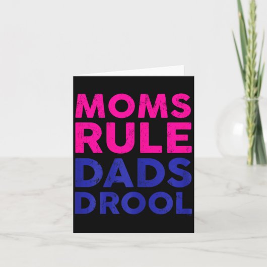 Womens Moms Rule Dads Drool Funny Mother's Day Gra カード (正面)