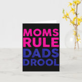 Womens Moms Rule Dads Drool Funny Mother's Day Gra カード (黄色い花)