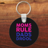 Womens Moms Rule Dads Drool Funny Mother's Day Gra キーホルダー (正面)