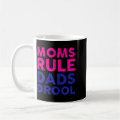 Womens Moms Rule Dads Drool Funny Mother's Day Gra コーヒーマグカップ (左)