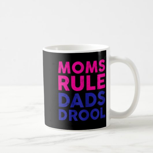 Womens Moms Rule Dads Drool Funny Mother's Day Gra コーヒーマグカップ (右)